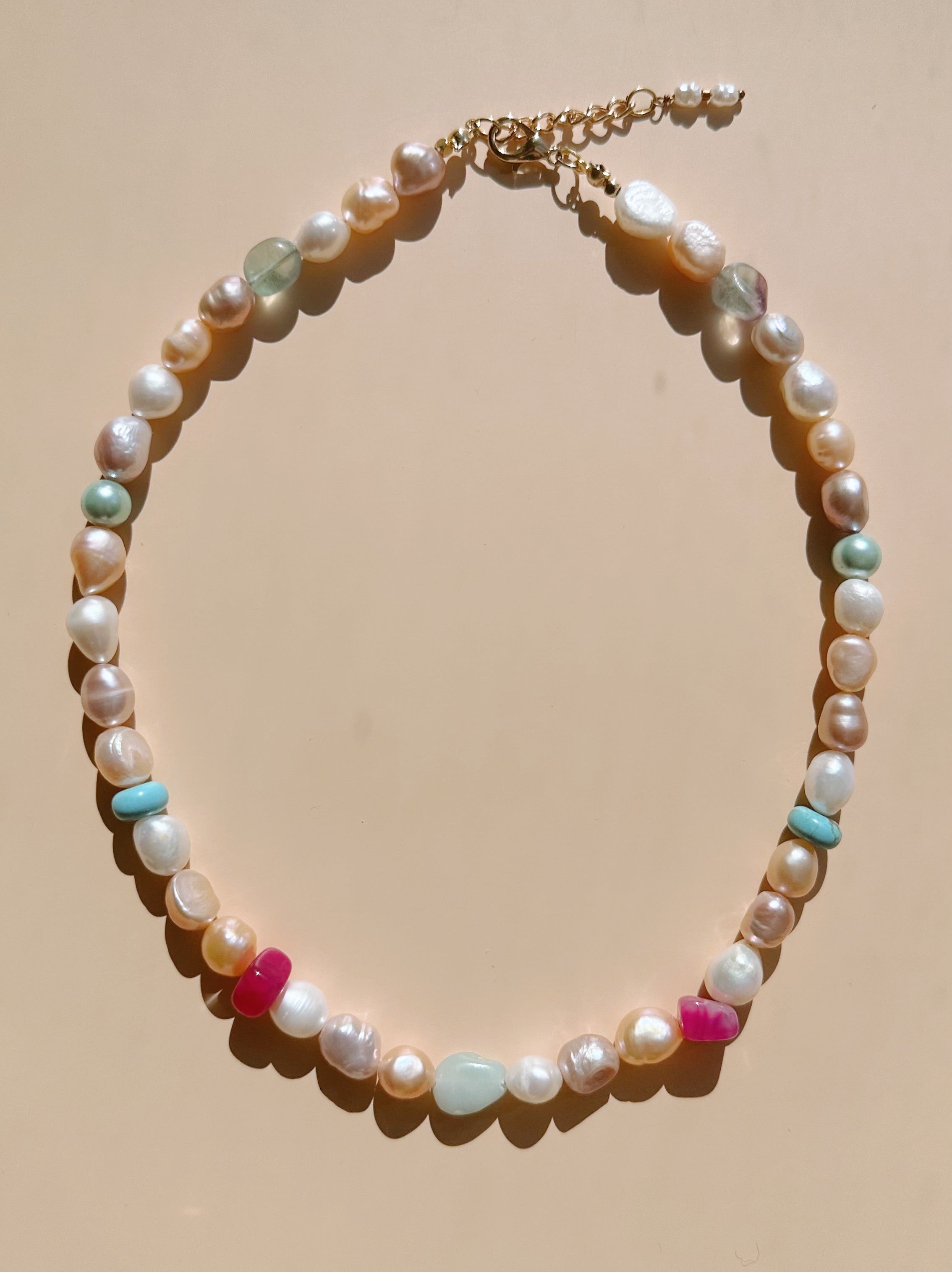 Lemurian Council of Elders pearl and crystal necklace