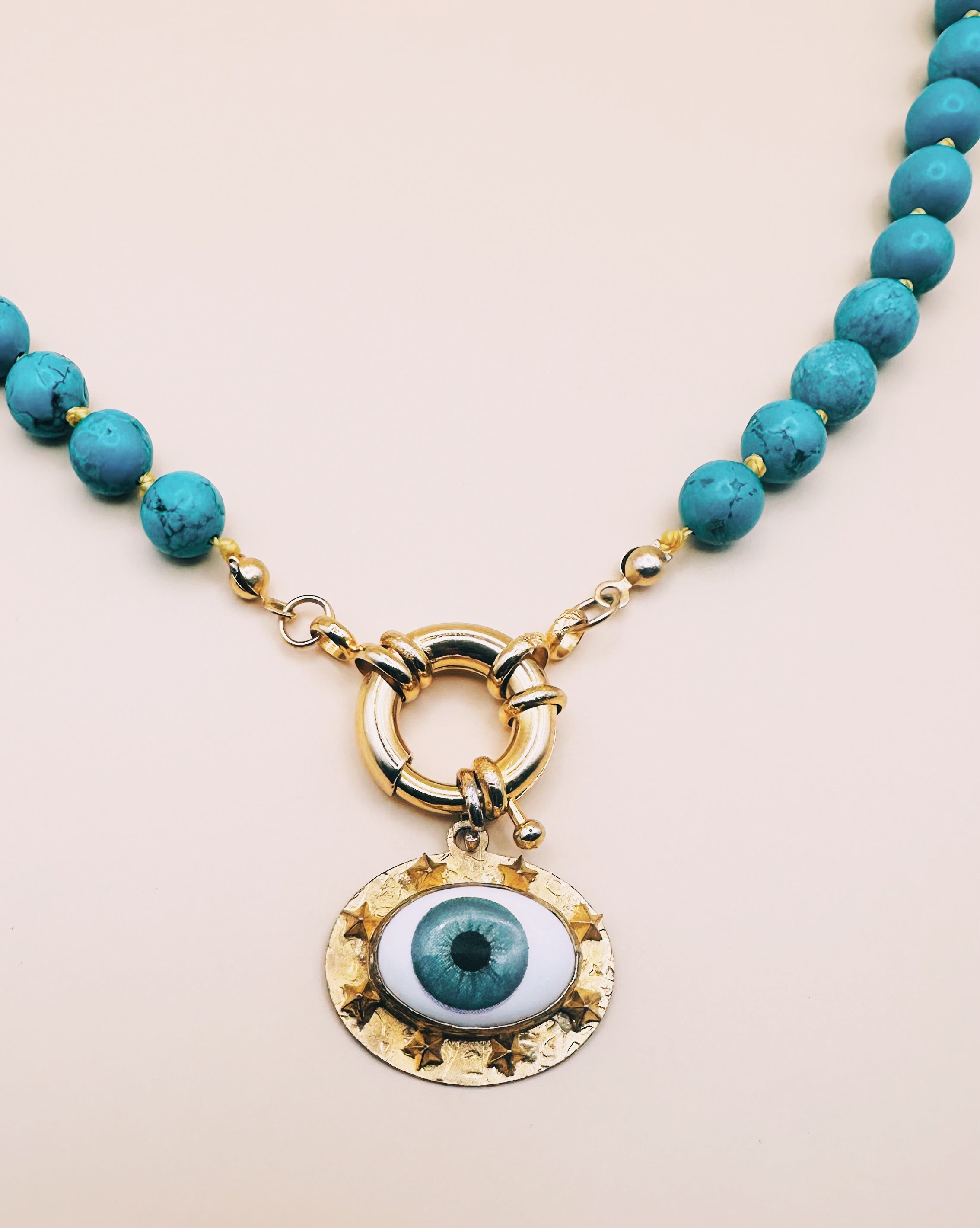 Arcturian Metatron Causal Karma Device Turquoise Healing Necklace