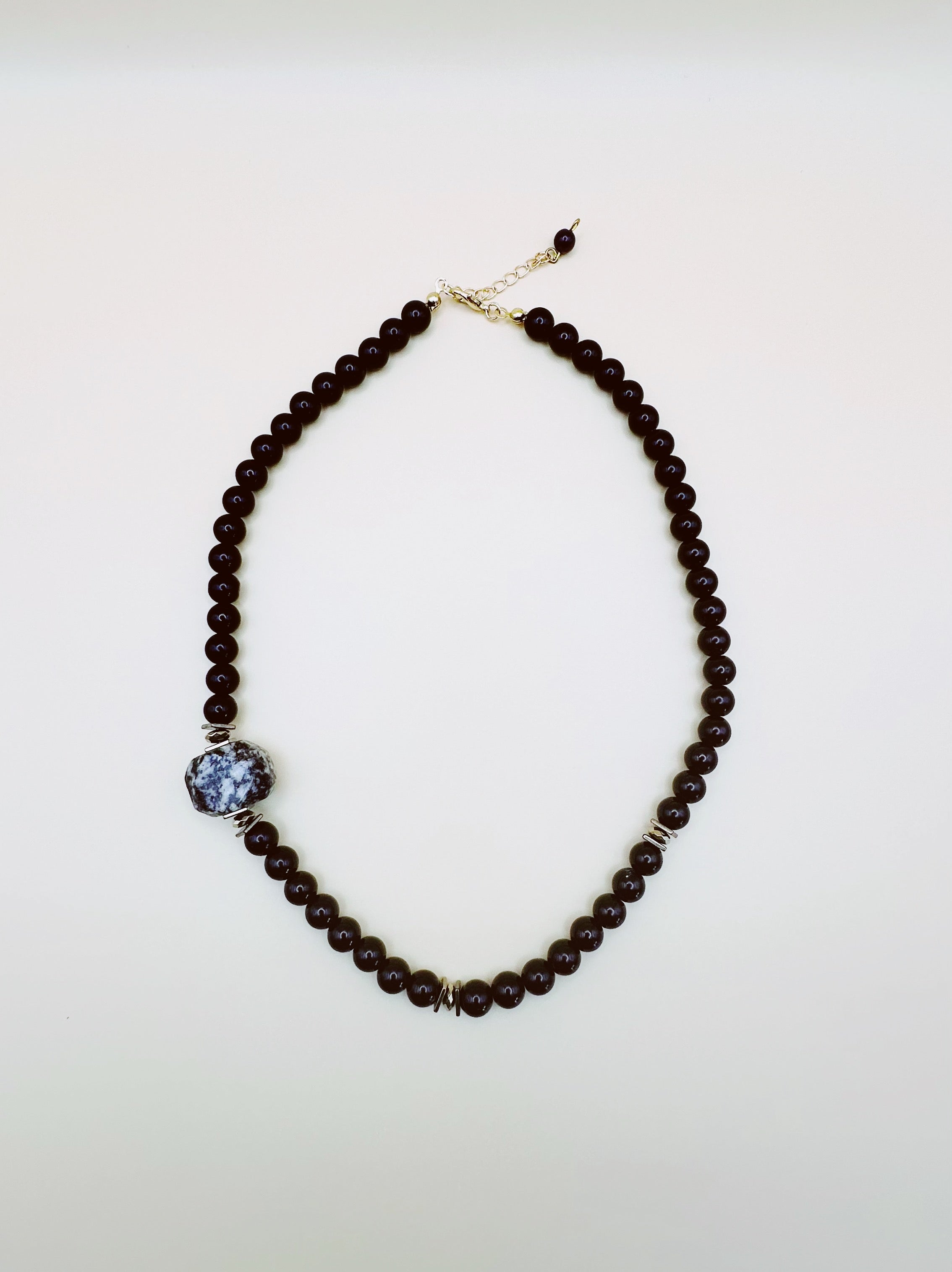 Arcturian Black Dragon Clearing Obstacles Necklace Black Onyx & Jasper