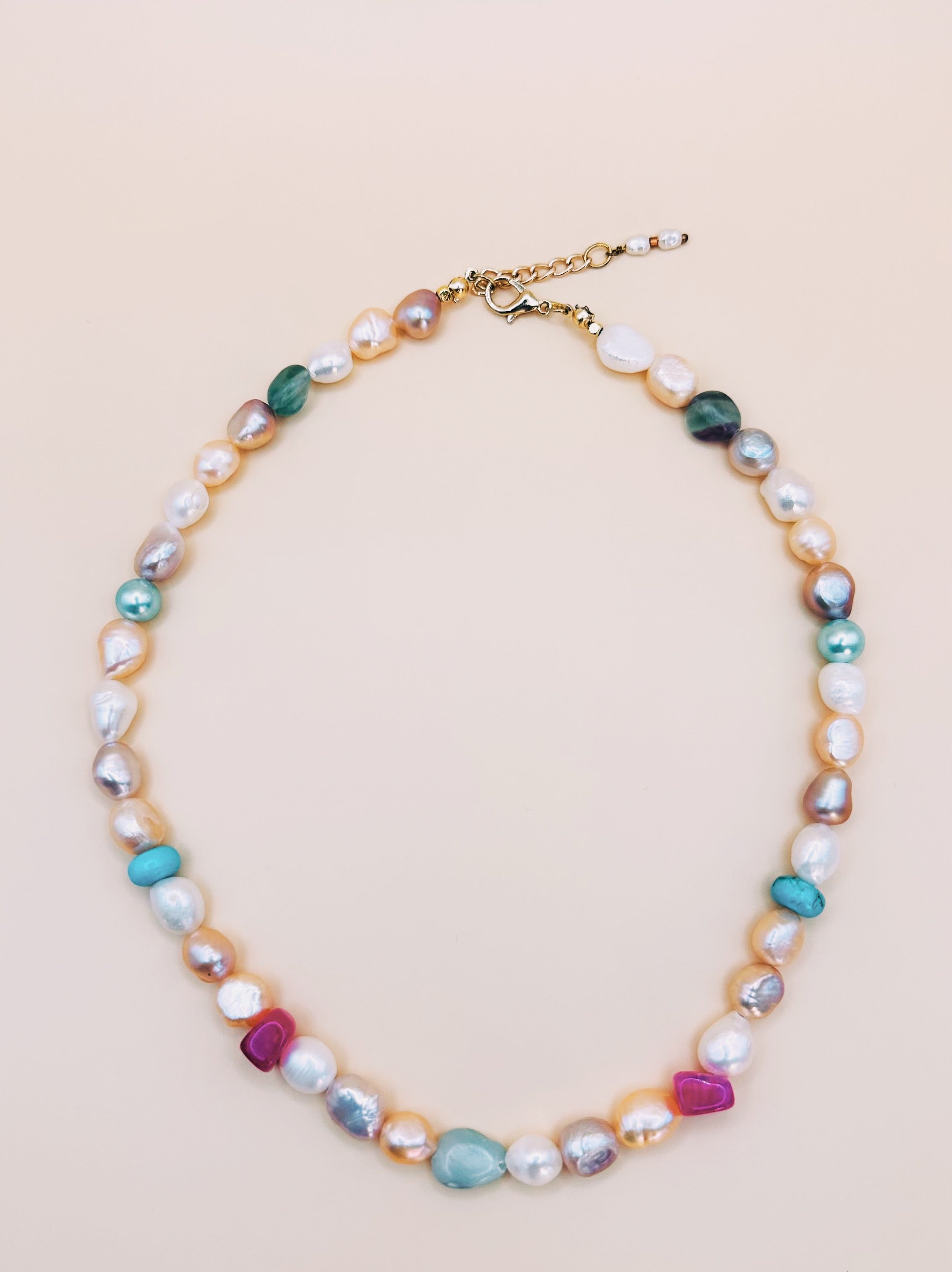 Lemurian Council of Elders pearl and crystal necklace