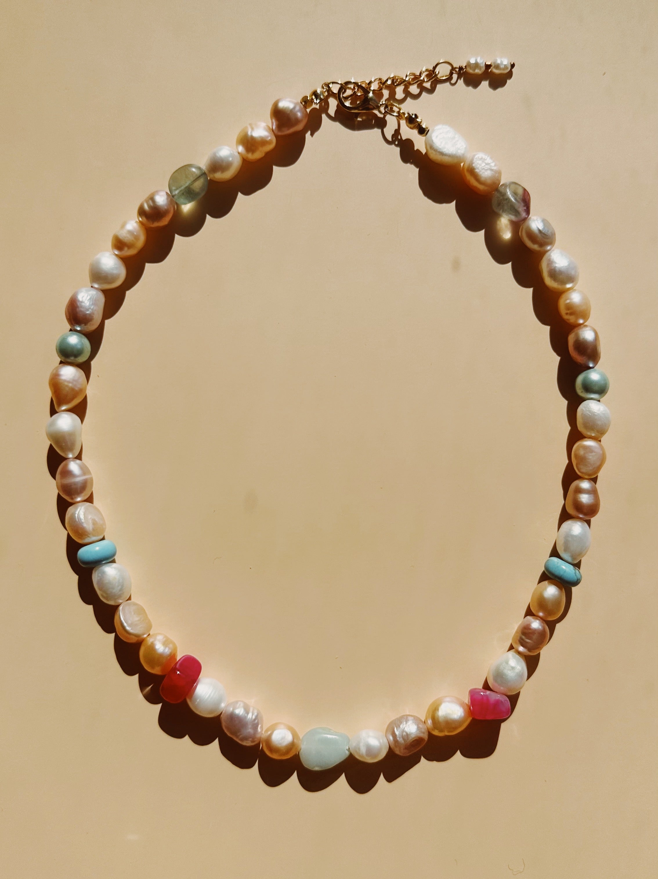 Lemurian Council of Elders pearl and crystal necklace