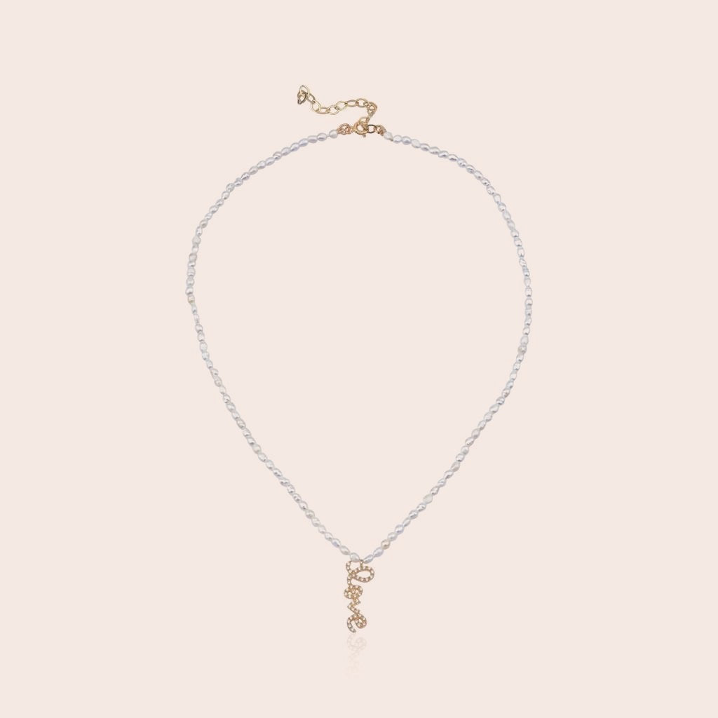 Lemurian Love Energy Healing Perlen- und Goldhalskette
