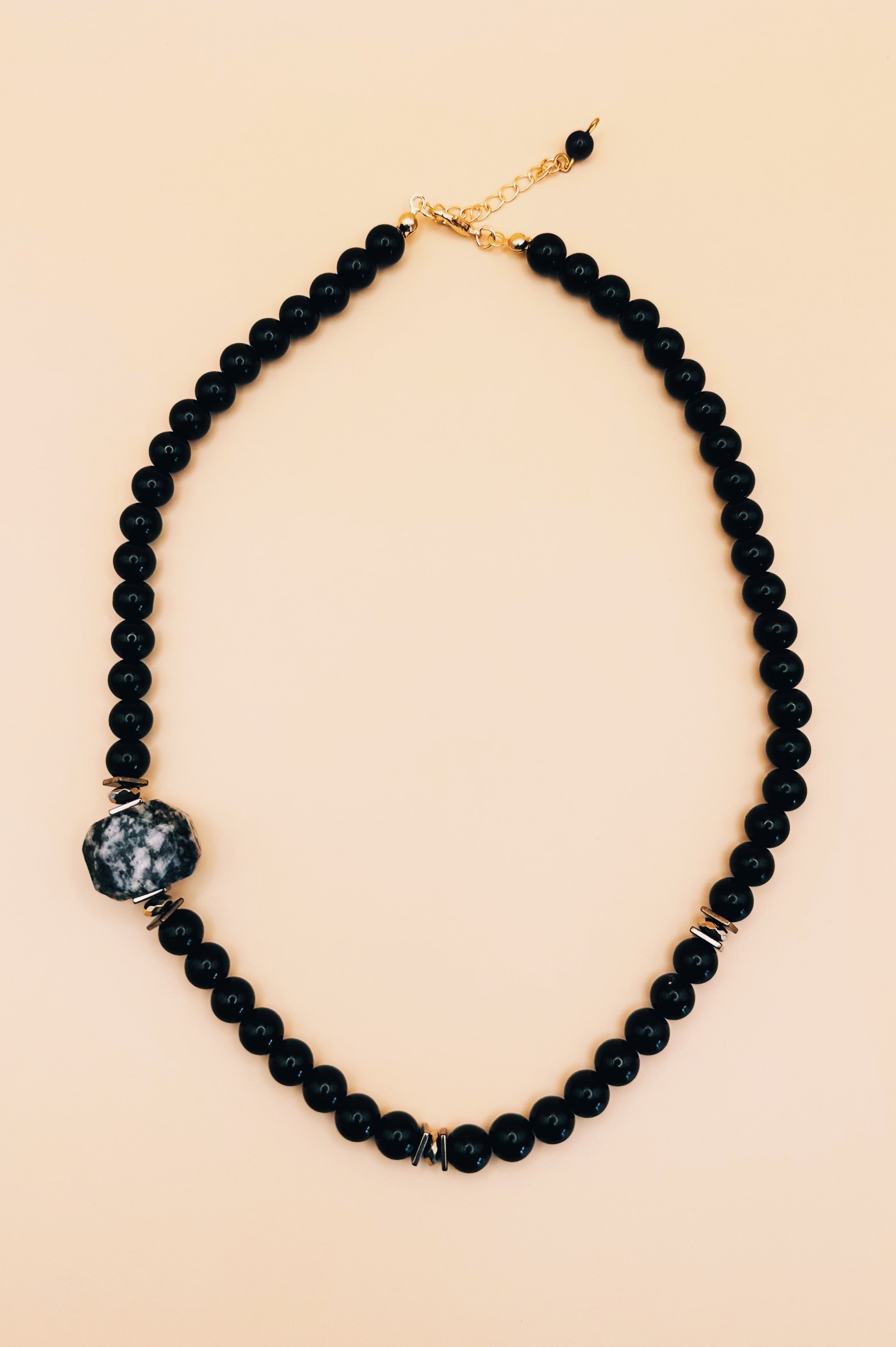 Arcturian Black Dragon Clearing Obstacles Necklace Black Onyx & Jasper