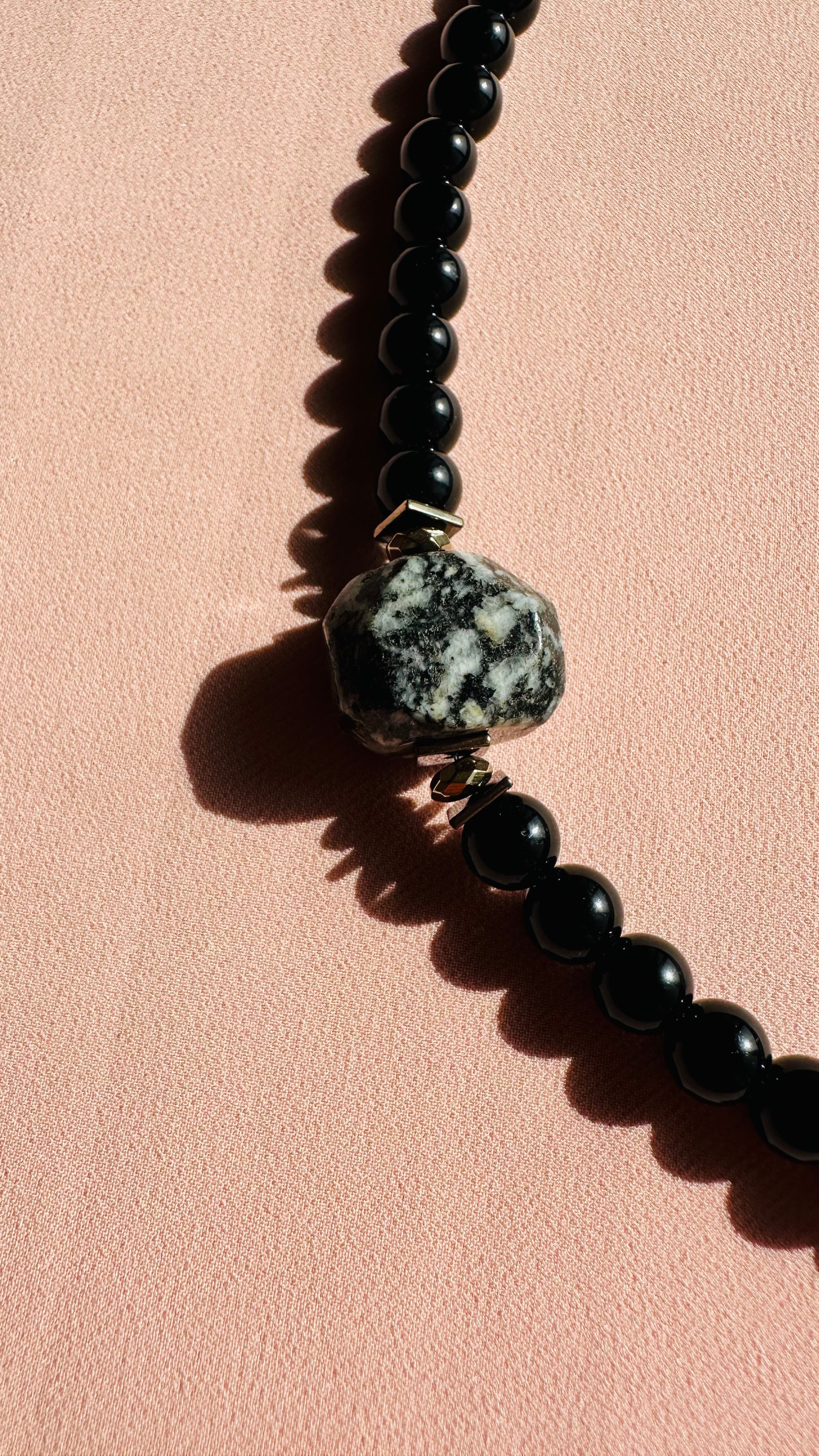 Arcturian Black Dragon Clearing Obstacles Necklace Black Onyx & Jasper