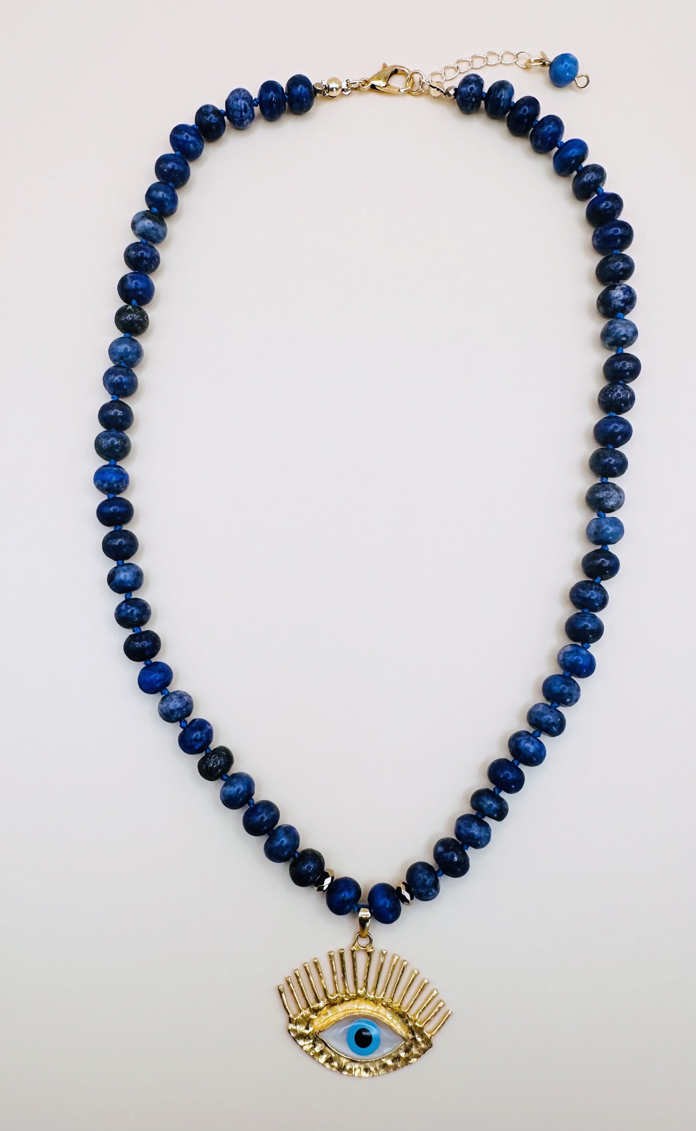 Arcturian Evil Eye Göttliche weibliche zornige Frequenzen Lapislazuli Halskette 