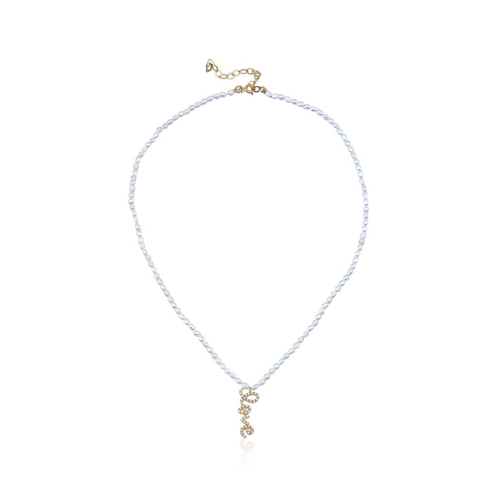 Lemurian Love Energy Healing Perlen- und Goldhalskette